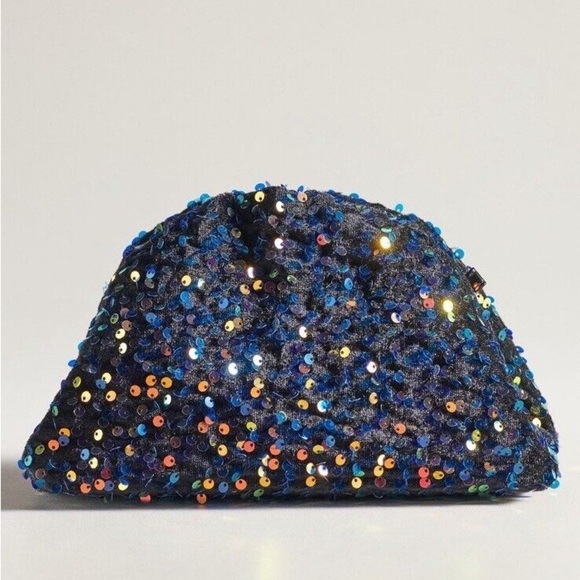 Anthropologie Frankie Sequin Mini Sequin Evening Bag with Chain Strap - Picture 2 of 6